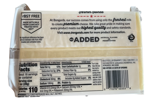 Bongards Creameries White Cheddar Cheese Brick, 16 Ounce