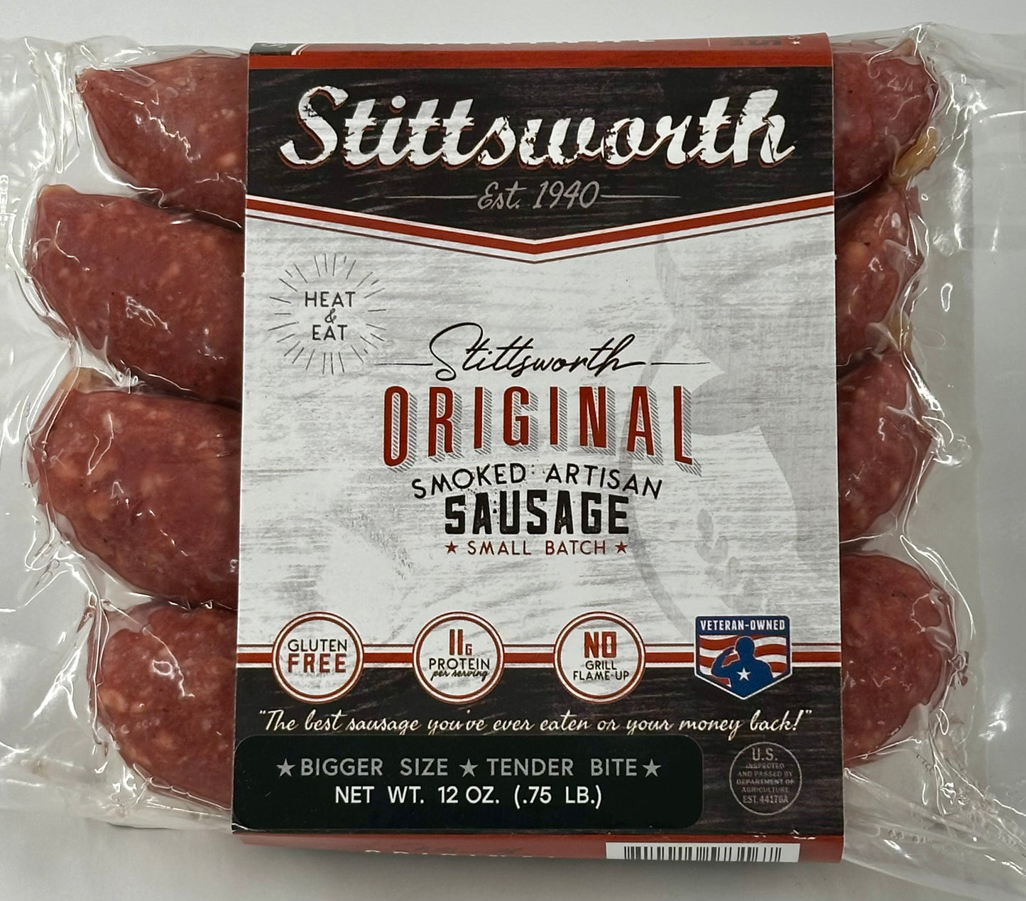 Stittsworth Original Sausage - a mouthwatering blend of beef and pork that's sure to make your taste buds dance!