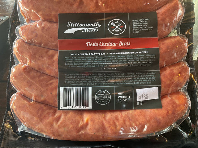 Fiesta Cheddar Brats | Sausage & Brats | Stittsworth Meats