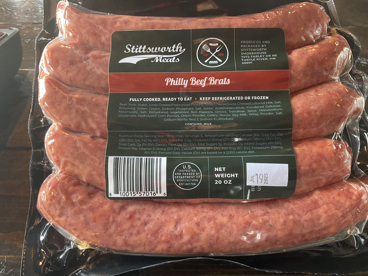Philly Beef Brats | Sausage & Brats | Stittsworth Meats