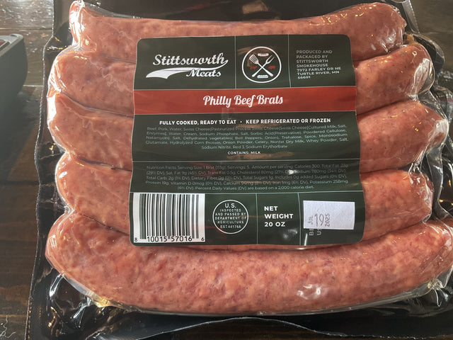Philly Beef Brats | Sausage & Brats | Stittsworth Meats
