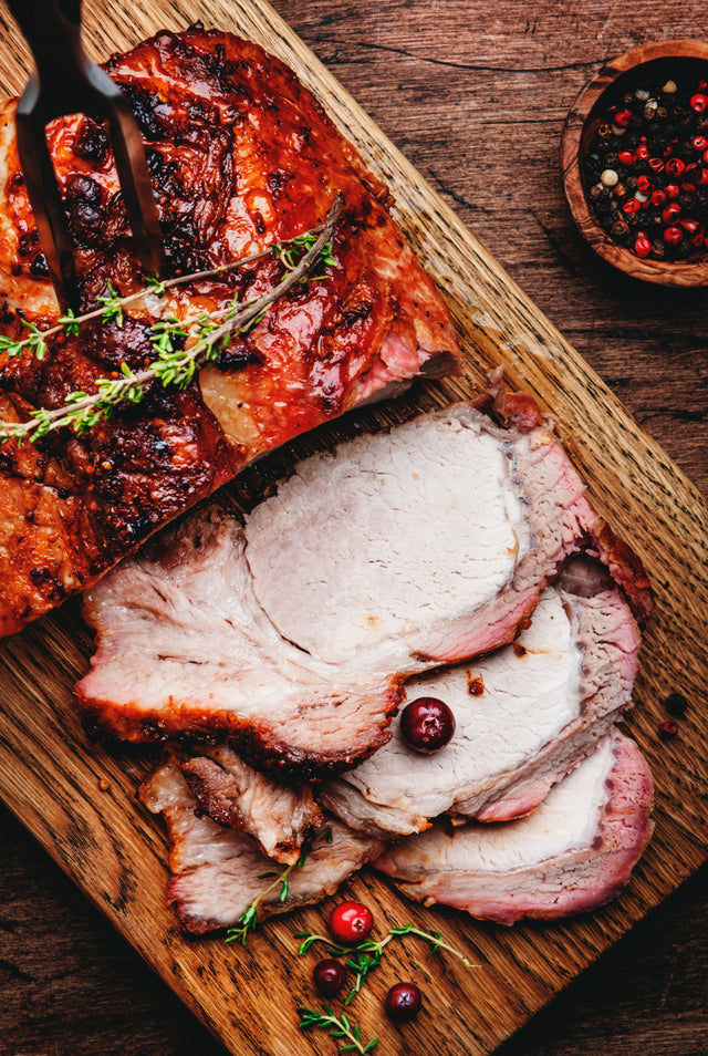 Pork loin roast, sliced and served — Stittsworth Meats Bemidji