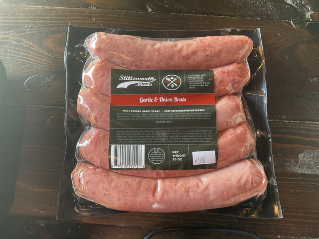 Garlic & Onion Brats | Sausage & Brats | Stittsworth Meats