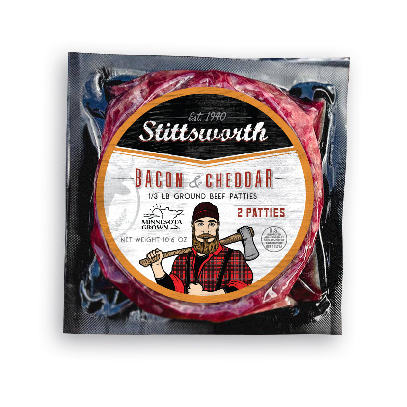 Bacon & Cheddar Ground Beef Patties | Beef | Stittsworth Meats