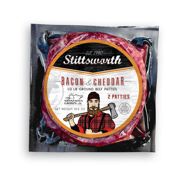Bacon & Cheddar Ground Beef Patties | Beef | Stittsworth Meats