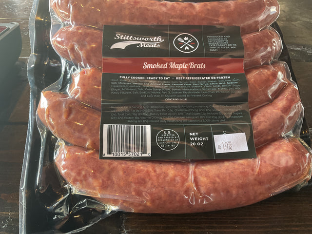 Smoked Maple Brats | Sausage & Brats | Stittsworth Meats