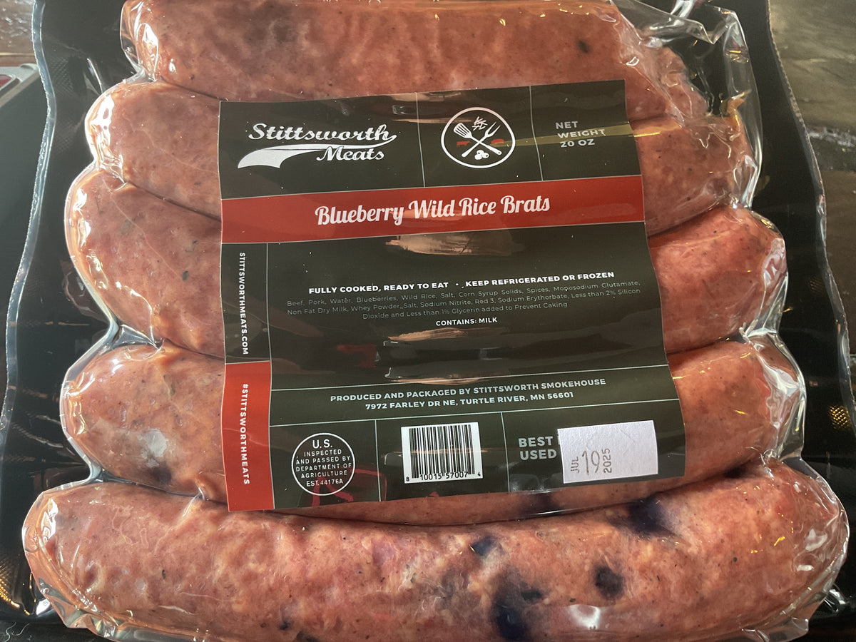 Blueberry Wild Rice Brats | Sausage & Brats | Stittsworth Meats