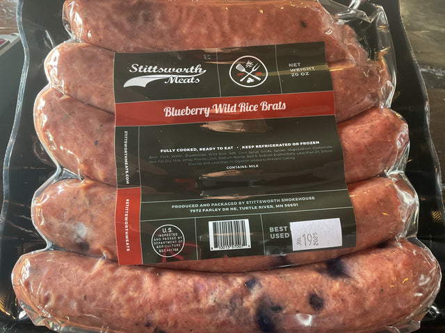 Blueberry Wild Rice Brats | Sausage & Brats | Stittsworth Meats