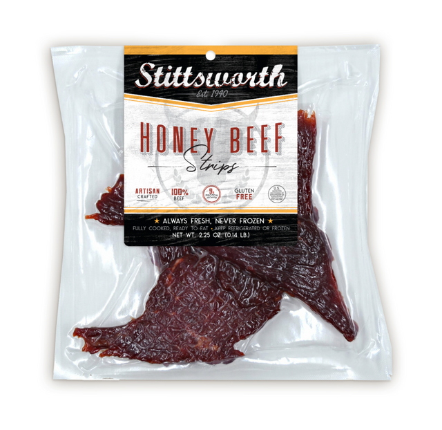 Fresh Honey Beef Jerky Strips - A Sweet and Nutritious Snack | Jerky & Meat Sticks | Stittsworth Meats