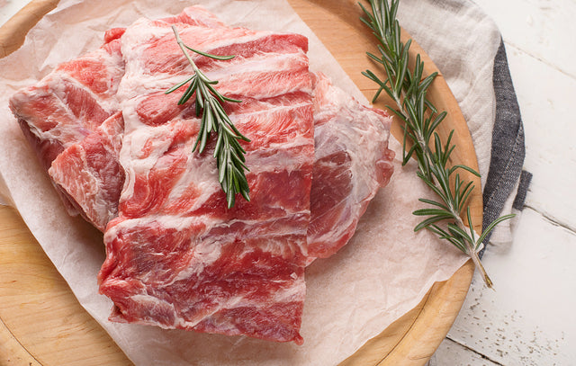 Raw St. Louis-style pork ribs — Stittsworth Meats, Bemidji MN