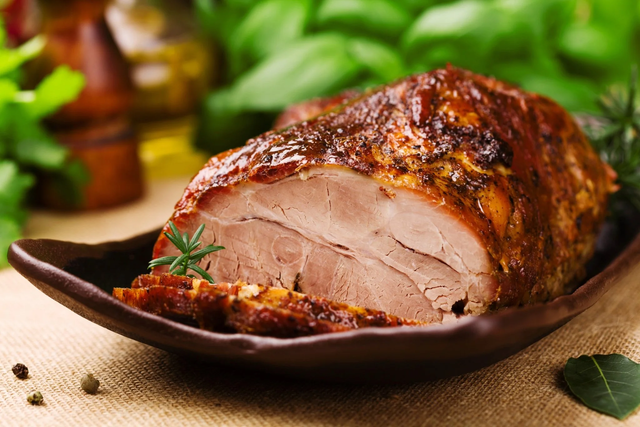 Roasted boneless pork sirloin, sliced — Stittsworth Meats, Bemidji MN