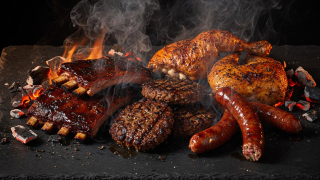 The Smoke Show BBQ Bundle - baby back ribs, burger patties, brats, chicken