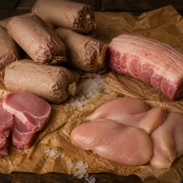 39 lb Starter Meat Bundle on butcher paper