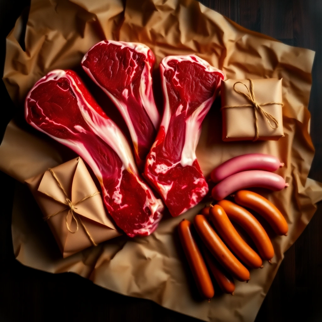 The T-Bonanza meat bundle on butcher paper